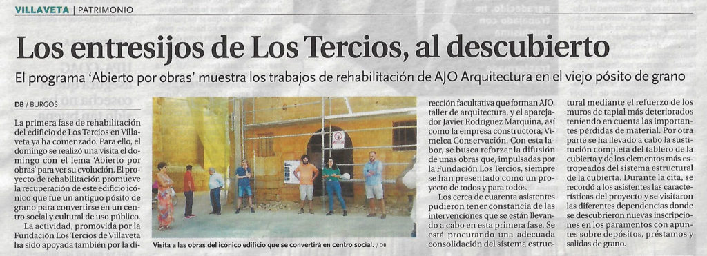 AJO arquitectos - Restauración - Abierto por Obras en Los Tercios de Villaveta