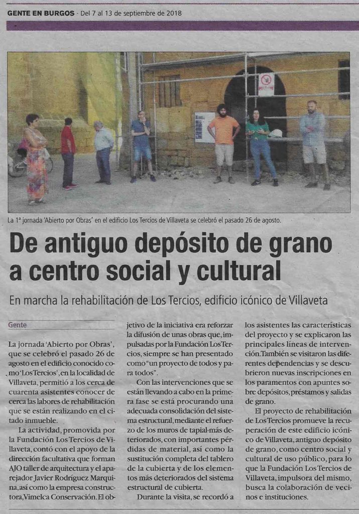 AJO arquitectos Abierto por Obras en Los Tercios de Villaveta